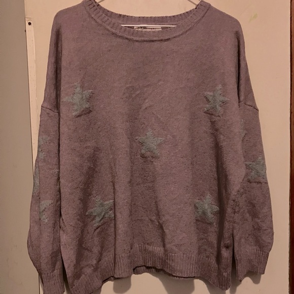 Philosophy Sweaters - Light Purple and gray Philosophy sweater with stars.